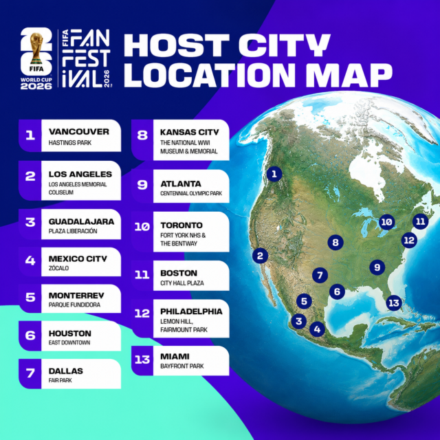 FIFA confirma 13 Fan Fest para Torcedores na Copa do Mundo de 2026